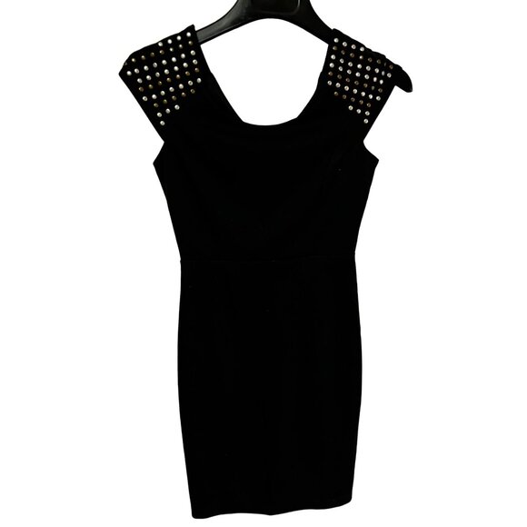 Wet Seal Little Black Dress with Studs Sz Small Womens Bodycon Fitted Minidress - Picture 9 of 9